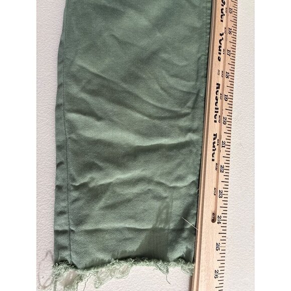 Lauren Conrad High Rise Skinny Ankle Jeans Womens Size 12 Green Cotton Blend Raw - Picture 9 of 10